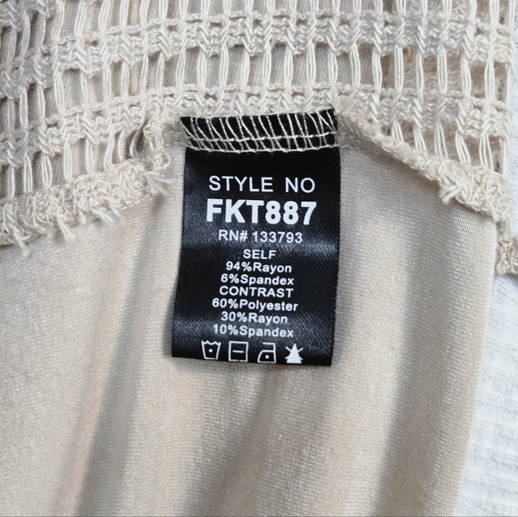 POL Beige & White Oversized Mixed Media Knit Top, Size S ~ EUC - Picture 7 of 8